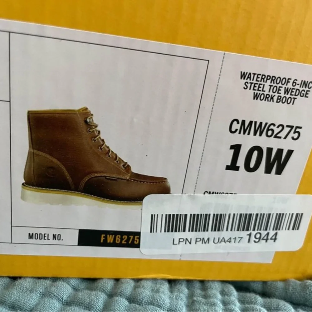 10W Carhartt Men's 6 Inch Waterproof Wedge Steel Toe Work Boot, Tan, 10 Wide - Picture 8 of 8